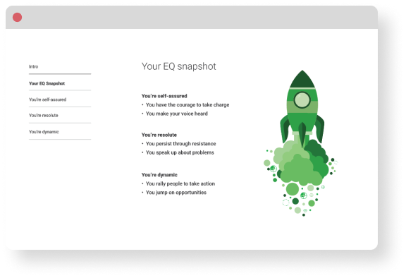 Sample Agile EQ snapshot page from the Catalyst platform