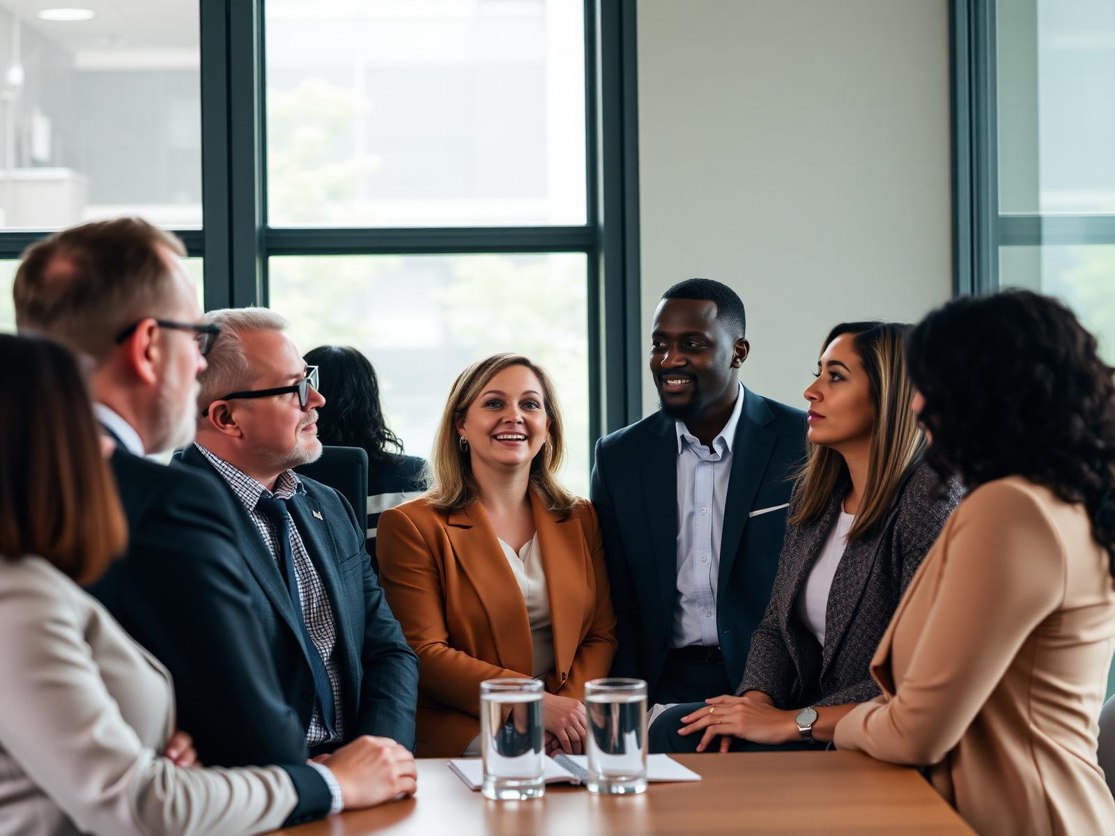 Leaders in conversation at a Leaders Lounge session